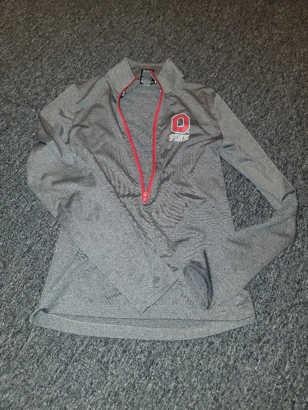 Ohio State Buckeyes Grey Quarter-Zip Pullover VS PINK Size Medium